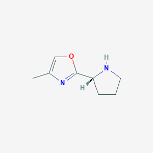molecular formula C8H12N2O B8311454 (R)-4-methyl-2-(pyrrolidin-2-yl)oxazole 