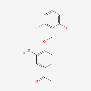 molecular formula C15H12F2O3 B8311513 3'-Hydroxy-4'-(2,6-difluorobenzyloxy)-acetophenone 