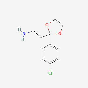 molecular formula C11H14ClNO2 B8311600 2-[2-(4-Chlorophenyl)-1,3-dioxolan-2-yl]ethylamine 