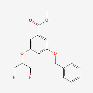 molecular formula C18H18F2O4 B8311611 Methyl 3-{[2-fluoro-1-(fluoromethyl)ethyl]oxy}-5-[(phenylmethyl)oxy]benzoate 