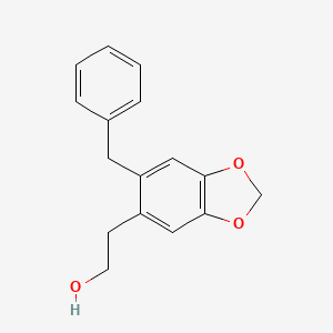 molecular formula C16H16O3 B8311669 2-(6-Benzyl-1,3-benzodioxol-5-yl)ethanol 