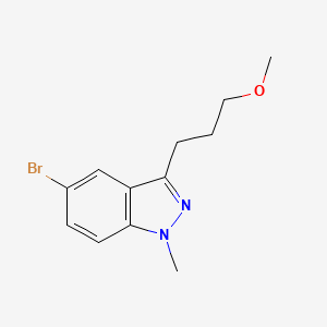 molecular formula C12H15BrN2O B8311682 5-Bromo-3-(3-methoxypropyl)-1-methyl-1H-indazole 