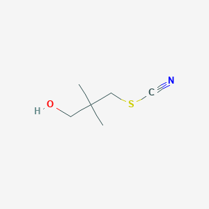 molecular formula C6H11NOS B8311696 3-Hydroxy-2,2-dimethyl-1-propylthiocyanate 