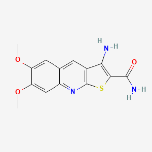 molecular formula C14H13N3O3S B8311703 3-Amino-6,7-dimethoxythieno[2,3-b]quinoline-2-carboxamide 