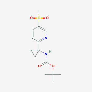 molecular formula C14H20N2O4S B8311717 [1-(5-Methanesulfonyl-pyridin-2-yl)-cyclopropyl]-carbamic acid tert-butyl ester 