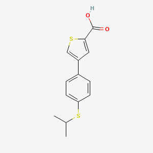 molecular formula C14H14O2S2 B8311721 4-(4-(Isopropylthio)phenyl)thiophene-2-carboxylic acid 