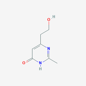 molecular formula C7H10N2O2 B8311749 4-Hydroxy-6-(2-hydroxyethyl)-2-methylpyrimidine 