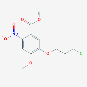 molecular formula C11H12ClNO6 B8311778 3-(3-Chloropropoxy)-4-methoxy-6-nitrobenzoic acid 