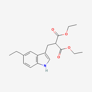 molecular formula C18H23NO4 B8311853 2-(5-Ethyl-1H-indol-3-ylmethyl)-malonic acid diethyl ester 