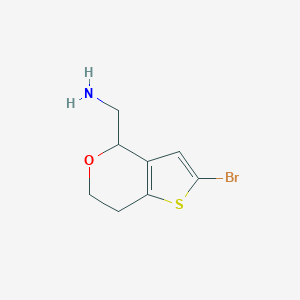 molecular formula C8H10BrNOS B8311904 (2-bromo-6,7-dihydro-4H-thieno[3,2-c]pyran-4-yl)methanamine 