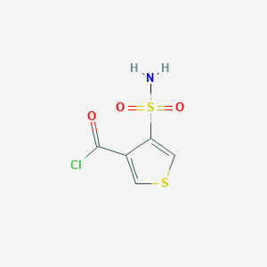 molecular formula C5H4ClNO3S2 B8311929 4-(Aminosulfonyl)-3-thiophenecarbonyl chloride 