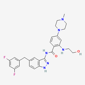 N-[5-(3,5-difluorobenzyl)-1H-indazol-3-yl]-2-[(2-hydroxyethyl)amino]-4-(4-methylpiperazin-1-yl)benzamide