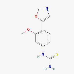 molecular formula C11H11N3O2S B8311995 (3-Methoxy-4-oxazol-5-yl-phenyl)-thiourea 