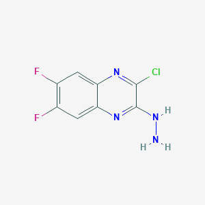 molecular formula C8H5ClF2N4 B8312007 2-Chloro-6,7-difluoro-3-hydrazinoquinoxaline CAS No. 91895-31-7