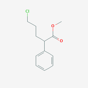 molecular formula C12H15ClO2 B8312037 Methyl 5-chloro-2-phenylpentanoate 