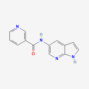 molecular formula C13H10N4O B8312113 N-(1H-pyrrolo[2,3-b]pyridin-5-yl)-nicotinamide CAS No. 1312942-06-5