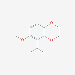 molecular formula C12H16O3 B8312122 5-Isopropyl-6-methoxy-2,3-dihydro-benzo[1,4]dioxine 