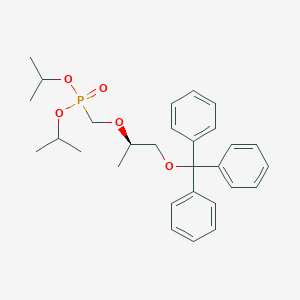 molecular formula C29H37O5P B8312156 Phosphonic acid, P-[[(1R)-1-methyl-2-(triphenylmethoxy)ethoxy]methyl]-, bis(1-methylethyl) ester 