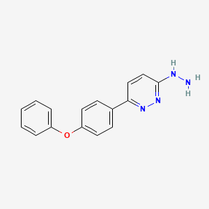 molecular formula C16H14N4O B8312226 3-Hydrazinyl-6-(4-phenoxyphenyl)pyridazine 