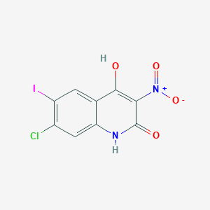 molecular formula C9H4ClIN2O4 B8312231 7-chloro-4-hydroxy-6-iodo-3-nitro-2(1H)-quinolinone 