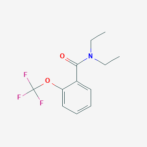 molecular formula C12H14F3NO2 B8312246 Benzamide, N,N-diethyl-2-(trifluoromethoxy)- 