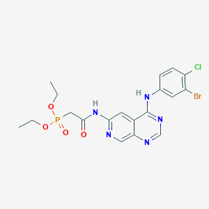 molecular formula C19H20BrClN5O4P B8312252 Diethyl (2-((4-((3-bromo-4-chlorophenyl)amino)pyrido[3,4-d]pyrimidin-6-yl)amino)-2-oxoethyl)phosphonate 