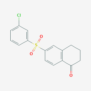 molecular formula C16H13ClO3S B8312282 6-(3-chloro-benzenesulfonyl)-3,4-dihydro-2H-naphthalen-1-one 