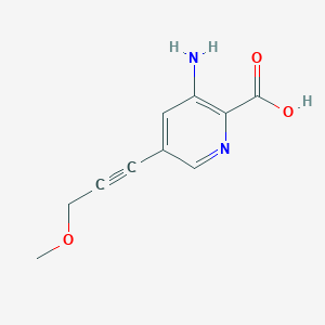 molecular formula C10H10N2O3 B8312378 3-Amino-5-(3-methoxy-prop-1-ynyl)-pyridine-2-carboxylic acid 