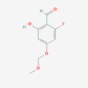 molecular formula C9H9FO4 B8312379 2-Fluoro-6-hydroxy-4-(methoxymethoxy)benzaldehyde CAS No. 1228581-14-3