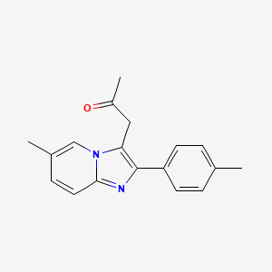 molecular formula C18H18N2O B8312421 1-(6-Methyl-2-p-tolyl-imidazo[1,2-a]pyridin-3-yl)-propan-2-one 