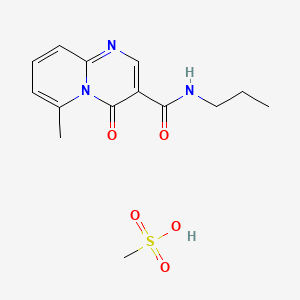 molecular formula C14H19N3O5S B8312439 4H-Pyrido(1,2-a)pyrimidine-3-carboxamide, 6-methyl-4-oxo-N-propyl-, methanesulfonate (1:1) CAS No. 125055-76-7