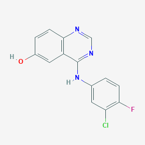 molecular formula C14H9ClFN3O B8312450 4-(3-Chloro-4-fluorophenylamino)quinazolin-6-ol 