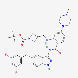 molecular formula C35H41F2N7O3 B8312475 tert-butyl 3-({[2-{[5-(3,5-difluorobenzyl)-1H-indazol-3-yl]carbamoyl}-5-(4-methylpiperazin-1-yl)phenyl]amino}methyl)azetidine-1-carboxylate 