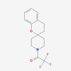 molecular formula C15H16F3NO2 B8312482 1'-Trifluoroacetyl-3,4-dihydrospiro[benzopyran-2,4'-piperidine] 