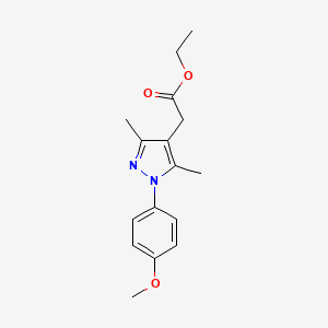 3,5-Dimethyl-1-(p-methoxy phenyl)-pyrazol-4-acetic acid-ethyl ester