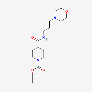 molecular formula C18H33N3O4 B8312587 Tert-butyl 4-(3-morpholinopropylcarbamoyl)piperidine-1-carboxylate 