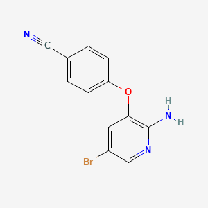 molecular formula C12H8BrN3O B8312657 4-(2-Amino-5-bromopyridin-3-yloxy)benzonitrile 