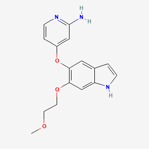 molecular formula C16H17N3O3 B8312679 4-((6-(2-Methoxyethoxy)-1H-indol-5-yl)oxy)pyridin-2-amine 