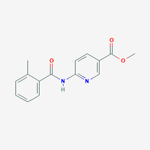 molecular formula C15H14N2O3 B8312684 6-(2-Methylbenzoylamino)nicotinic acid methyl ester 