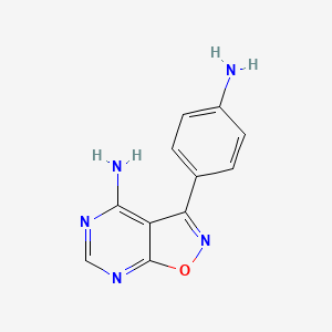 molecular formula C11H9N5O B8312722 3-(4-Aminophenyl)isoxazolo[5,4-d]pyrimidin-4-amine 