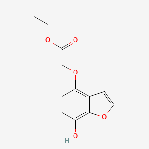 molecular formula C12H12O5 B8312760 Ethyl (7-hydroxybenzo[b]furan-4-yloxy)acetate 