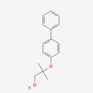 molecular formula C16H18O2 B8312932 2-Methyl-2-(4-phenylphenoxy)-propanol 