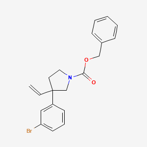 molecular formula C20H20BrNO2 B8312991 Benzyl 3-(3-bromophenyl)-3-vinylpyrrolidine-1-carboxylate 