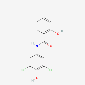 molecular formula C14H11Cl2NO3 B8313007 3',5'-Dichloro-2,4'-dihydroxy-4-methylbenzanilide 
