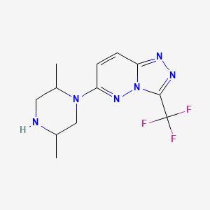 molecular formula C12H15F3N6 B8313023 6-(2,5-Dimethylpiperazin-1-yl)-3-(trifluoromethyl)-[1,2,4]triazolo[4,3-b]pyridazine 