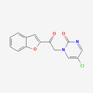 molecular formula C14H9ClN2O3 B8313031 5-Chloro-1-(benzo[b]furan-2-ylcarbonylmethyl)pyrimidin-2-one 