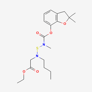 molecular formula C20H30N2O5S B8313044 Glycine, N-butyl-N-(((((2,3-dihydro-2,2-dimethyl-7-benzofuranyl)oxy)carbonyl)methylamino)thio)-, ethyl ester CAS No. 82560-30-3