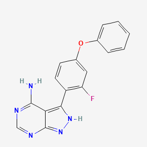 molecular formula C17H12FN5O B8313104 3-(2-Fluoro-4-phenoxyphenyl)-1H-pyrazolo[3,4-d]pyrimidin-4-amine 