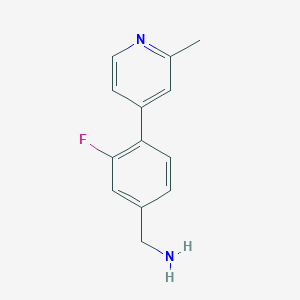 molecular formula C13H13FN2 B8313211 (3-Fluoro-4-(2-methylpyridin-4-yl)phenyl)methanamine 