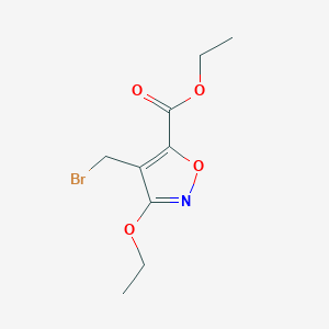 molecular formula C9H12BrNO4 B8313235 Ethyl 4-Bromomethyl-3-ethoxyisoxazole-5-carboxylate 